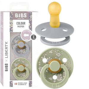 BIBS Liberty Beruhigungssauger Schnuller Hevea Kautschuk Naturform 2er Pack Capel Sage M