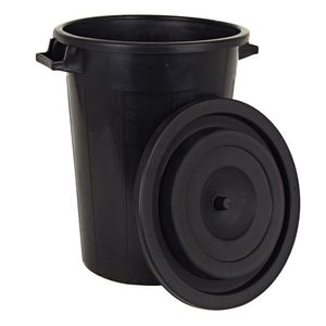 Universaltonne 100L schwarz +Deckel Regentonne Abfallbehälter Müllbehälter Tonne
