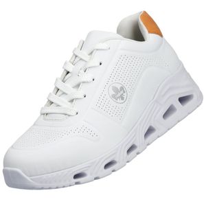 Rieker Damen-Sneaker Weiß-Orange, Farbe:weiß, EU Größe:42
