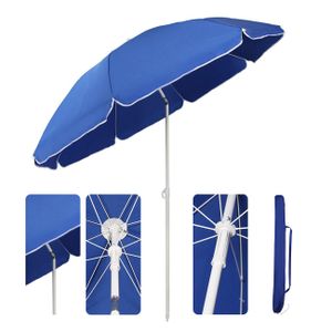 Sekey Sonnenschirm Rund Ø160 cm Outdoor-Schirm Terrassen Gartenschirm Strandschirm mit kurbel & Schutzhülle Neigungswinkel und Höhe verstellbar