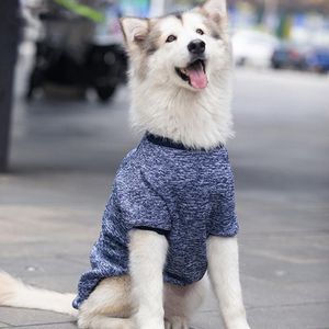 Große Haustierkleidung Winter Großes Solides Sweatshirt Hundewollpullover Golden Retriever Katzenmäntel Blau 3XL