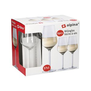 Alpina 86430 Pohár na biele víno 370 ml, sklo, číry (balenie 6 kusov)