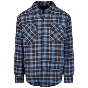 Urban Classics Jacke Plaid Quilted Shirt Jacket Lightblue/Darkblue-XL