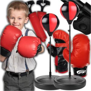 Kinder-Boxset, Birnenhandschuhe, 2 x Pumpe, Stand-Up-Boxsack, Kinder-Boxhandschuhe, verstellbare Birnen-Boxballtaschen