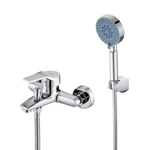 Auralum klassisch Badewanne Duschset mit 5 Funktionen Handbrause, Chrome Badewannenarmatur, Duschsystem Duschset für Badewanne und Badezimmer