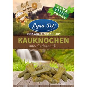 100 Stk. Lyra Pet® Kauknochen aus Rinderhaut ca. 7 cm