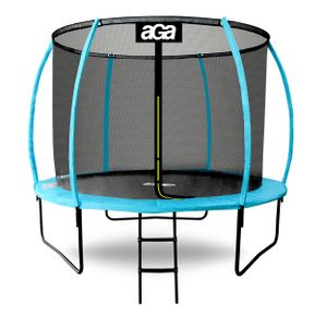 Aga SPORT EXCLUSIVE Trampolin, Kindertrampolin, Gartentrampolin mit Sicherheitsnetz 250 cm Hellblau + Sicherheitsnetz + Leiter