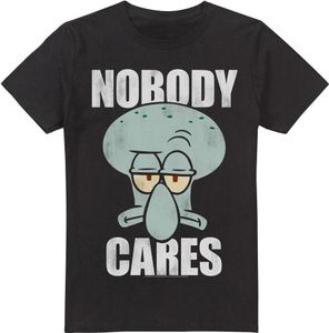 SpongeBob SquarePants - "Nobody Care Meme" T-Shirt für Herren TV6820 (L) (Schwarz)