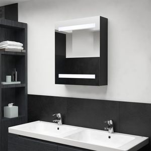 Germany LED-Bad-Spiegelschrank, Badezimmerschrank Badspiegel mit LED Beleuchtung, Hängeschrank Badschrank Schwarz 50x14x60 cm, Gute Qualität und niedriger Preis