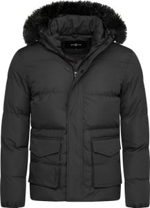 SOULSTAR Herren Winterjacke S2RISOR Parka Lang Puffer Jacke mit Kapuze & abnehmbarem Kunstfell Pufferjacke