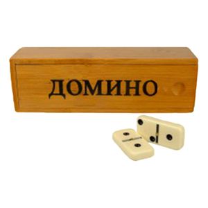 28 Dominosteine in Holzbox Dominospiel Domino
