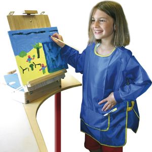 EDUPLAY 240-009 Malkittel für Kinder, Universalgröße aus 100 % Polyester, blau/gelb
