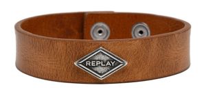 REPLAY Leather Bracelet Tan