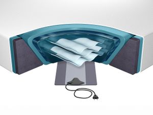 BELIANI Wasserbettmatratze 180 x 200 cm Blau aus Vinyl mit Zubehör: 1 Wasserbettbezug 1 Schaumstoffrahmen 2 Heizungen