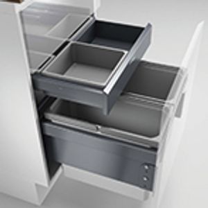 Naber, Cox® Base 1T 500-2 mit Base-Board. Abfallsammler, hellgrau, Höhe 460 mm - Mülleimer