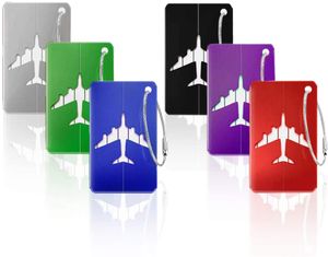6 Stück Kofferanhänger Koffer- Tags mit Namensschild Adressschild Gepäckanhänger aus Metall（zufällige Farbe）