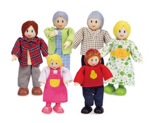 Hape Happy Family Puppenfamilie  Helle Hautfarbe, E3500