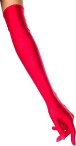 krautwear® 1 Paar elegante, festliche Lange Satinhandschuhe Abendhandschuhe (rot)