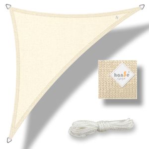 hanSe® Marken Sonnensegel HDPE Dreieck 3x3x3m Creme UV-Schutz Sonnenschutz Schattenspender