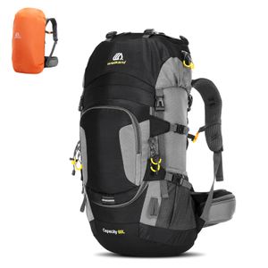 60L wasserdichte Wanderrucksack Camping Bergsteigen Radfahren Rucksack Outdoor Sporttasche mit Regenschutz