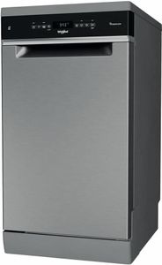 Whirlpool WSFO 3T223 PC X, Stojací, Úzká (45 cm), Nerezová ocel, Černá, Knoflíky, 1,3 m
