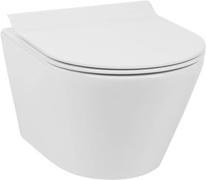Ben Stelvio Hänge-WC mit Tiefspül kompakt 36x50x34,5cm mit Nanobeschichtung und Tornado-Spülung weiß - Wand-WC - Keramik