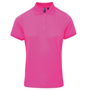 Premier Damen Coolchecker Piqué Polo-Shirt / Polohemd, Kurzarm RW4402 (L) (Neon Pink)