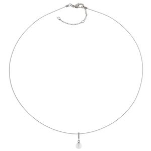 Boccia Damen Collier Titan 45cm mit Weißer Perle in silberfarben - 08036-01