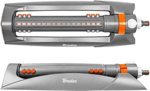 Bradas Viereckregner WHITE LINE 18 Düsen grau / orange