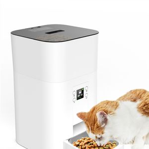 4,5L Automatischer Futterspender Futterautomat Katzen & Hunde 4 Mahlzeiten pro Tag Edelstahlnapf Futternapf