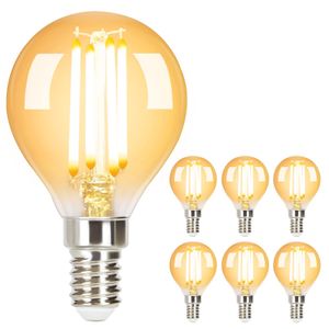 ZMH 6 Stück LED Glühbirne E14 Vintage Lampe G45 Edison Retro Glühlampe 2700K 4W Warmweiß Filament Leuchtmittel Birne für Hotel Haus Café Bar