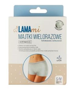 Lamami Majtki poporodowe wielorazowe siateczkowe S/M, 2 sztuki - Długi termin ważności!