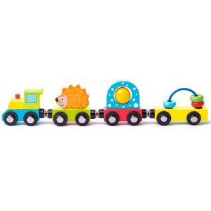 Woody Spielzeugeisenbahn mit Igel und Spielzeug