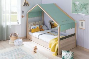 Cilek Montessori Bettgestell Kinderbett 80x180 cm Natur, Matratze:ohne