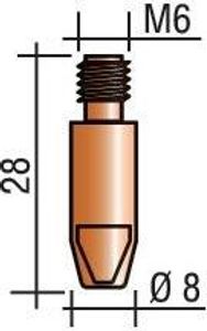 Stromdüse Draht-Ø 1mm M 6 L.28mm E-Cu TRAFIMET