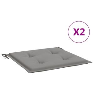 vidaXL Gartenstuhl-Kissen 2 Stk. Grau 50x50x3 cm Oxford-Gewebe