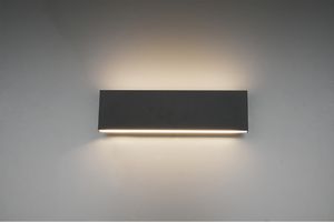nástenné svietidlo Concha 28 x 8 cm oceľ/akryl čierna/biela