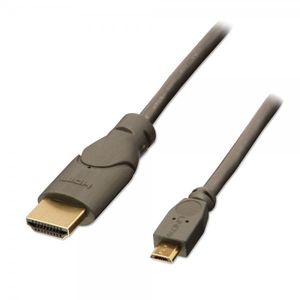 Lindy 0,5 m HDMI - USB 2.0 Micro B M/M 0,5 m Micro USB Schwarz, Anthrazit