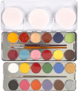 EULENSPIEGEL Schminkpalette 24 Farben 26 Teile Metalletui