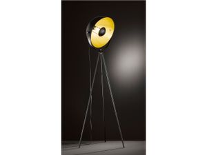 Design Stehleuchte mit LED Schwarz/Gold, H. 160cm, Wohnzimmerlampe Standleuchte