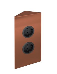 Eck-Energiebox 2-fach in KUPFER für die Eckmontage / Ecksteckdosen / Steckdosenleiste