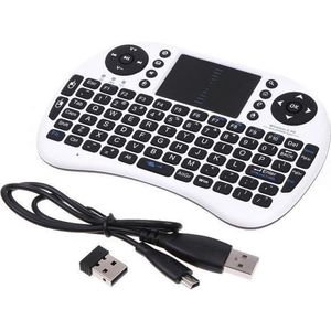 Lipa Mini drahtlose Tastatur Weiß mit Airmouse - Kabellose Tastatur - Kabellose Maus - Kabellos und wiederaufladbar