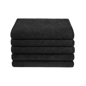 Tuva Home SET 5 ks černých ručníků 30x50 cm, bavlněný froté ručník v černé barvě, absorpční ručník na obličej, ručník na ruce, profesionální hotelový ručník do SPA 450 g/m2, praní na 60 °C, 100% bavlna, černý ručník 30x50 cm, ručník na odlíčení