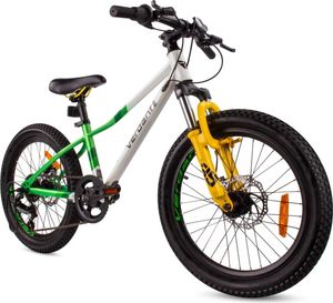 Dětské kolo chlapecké kolo dívčí kolo 20 palců s 6 rychlostními převody Shimano RevoShift tlumič kola Calix zelená bílá Dětské kolo chlapecké kolo dívčí kolo 20 palců s 6 rychlostními převody Shimano RevoShift tlumič kola Calix zelená bílá