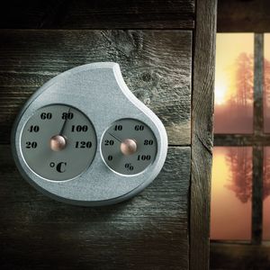 Hukka Maininki Sauna Hygro- & Thermometer aus Speckstein