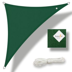 hanSe® Marken Sonnensegel HDPE Dreieck 3x3x3m Grün UV-Schutz Sonnenschutz Schattenspender