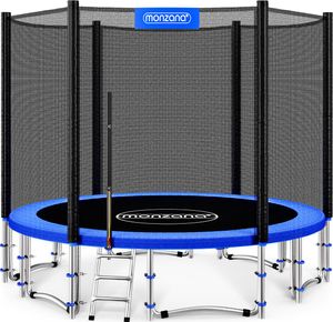 MONZANA® Trampolin Ø 366 cm SÜD GS zertifiziert Komplettset inkl. Sicherheitsnetz, Leiter, Randabdeckung & Zubehör - Kindertrampolin Gartentrampolin