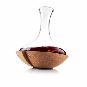 Vacu Vin Schwingdekanter, Weindekanter mit Schwungfunktion, Kristallglas, Kork, 76010602