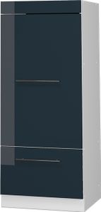Vicco Mikrowellenschrank Fame-Line, 60 cm, Dunkelblau Hochglanz/Weiß