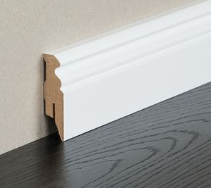 Sockelleiste weiß MDF foliert RAL 9016 Hamburger Berliner Profil 16x58mm